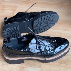 H&M shiny platform loafer
